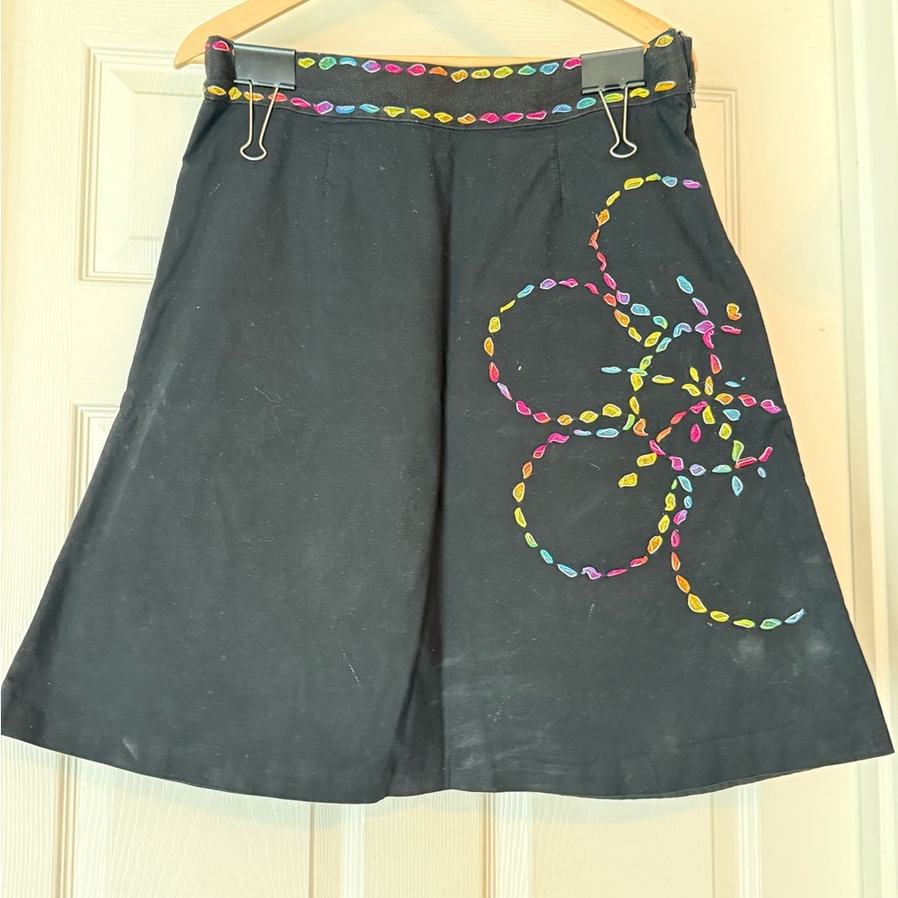 Christopher & Banks Black A-Line Skirt Knee-Length Casual